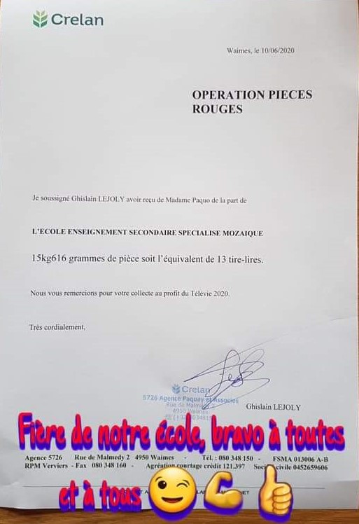 Allez, on se bouge pour l'opération pièces rouges!  Allez, on se bouge pour l'opération pièces rouges!