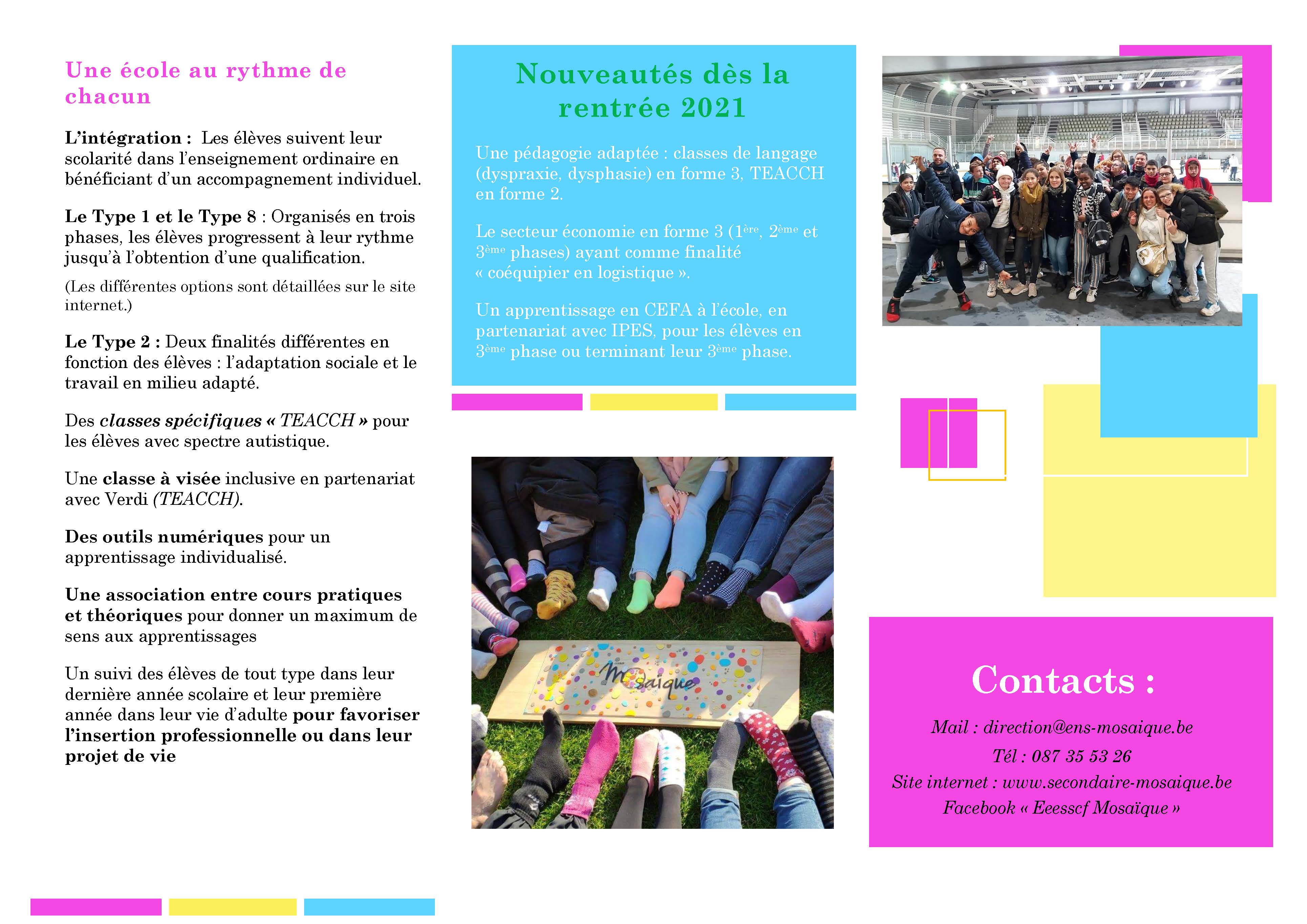 Brochure EESSCF Mosaïque 2021-2022 Brochure EESSCF Mosaïque 2021-2022